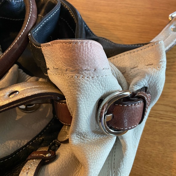 B. Makowsky Leather Hobo Bag Pewter Accents - Picture 10 of 12